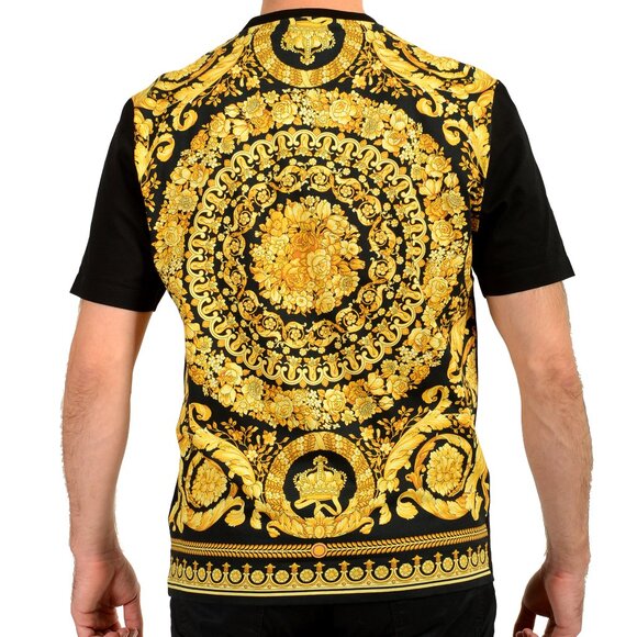 Versace Men's Barocco Pride Print Multi-Color Short Sleeve T-Shirt US 6XL IT 64 - Picture 3 of 6